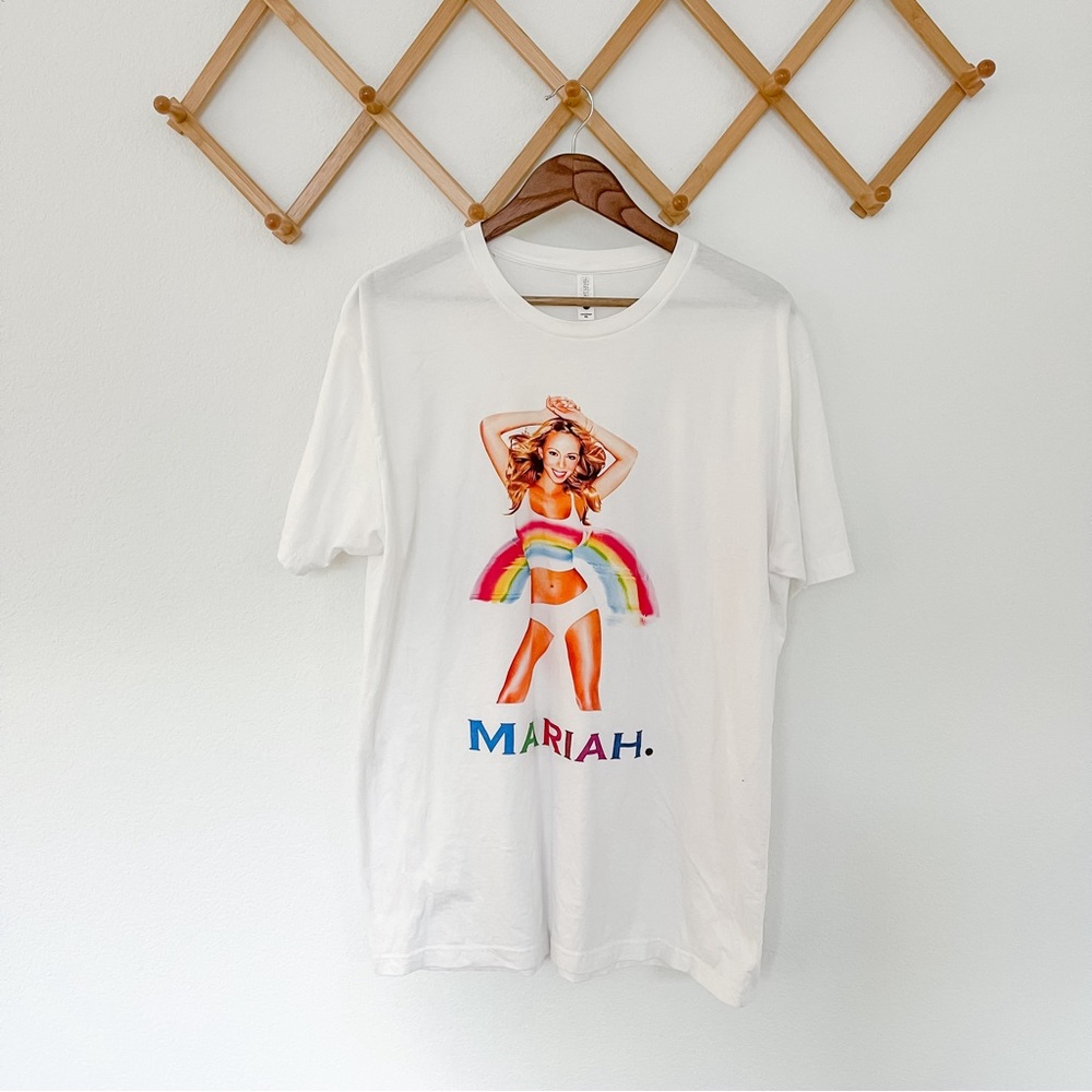 Mariah Carey Rainbow Oversized Unisex Shirt Pop Music Album Cover Short Sleeve